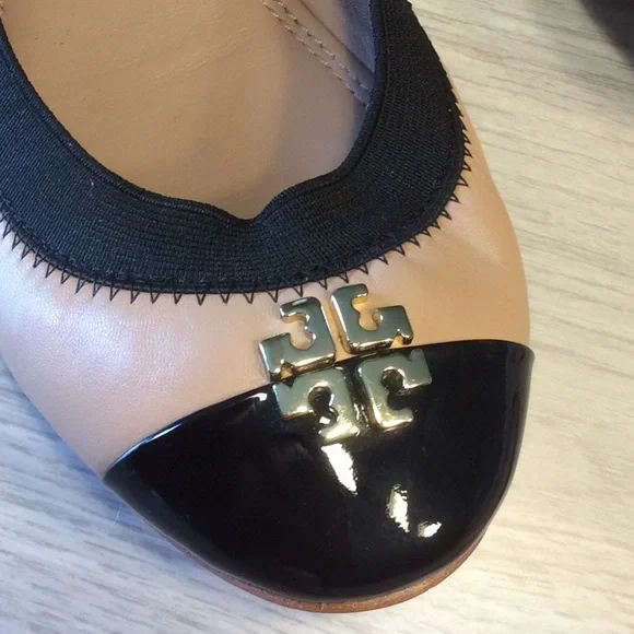 Tory Burch Tan Travel Leather Ballet Slipper Flats - Picture 8 of 16